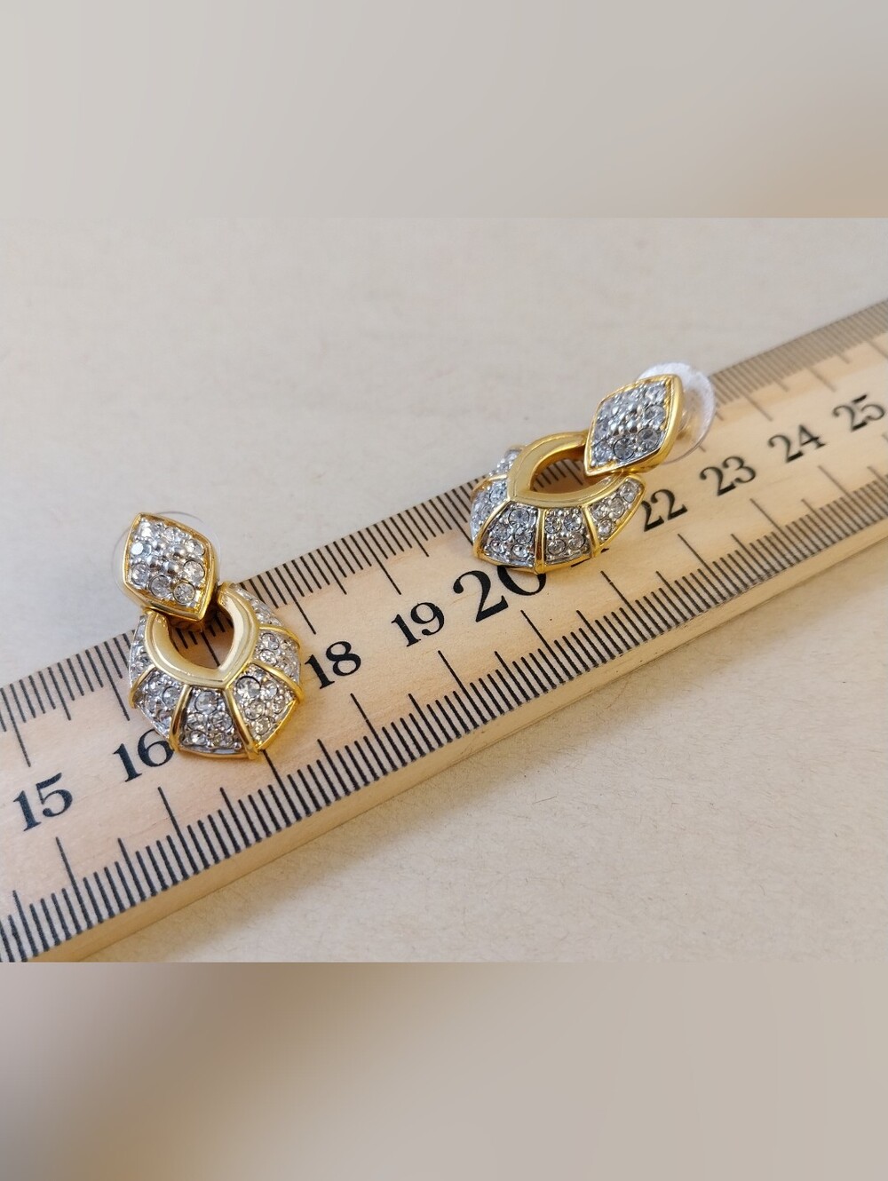 Swarovski Gold-Tone Clear Crystal Drop Earrings - Picture 6 of 12